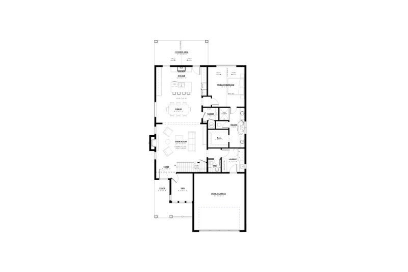 Dream House Plan - Floor Plan - Main Floor for Farmhouse House Plan #1114-20 - 3 bed, 2.5 bath