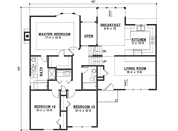 Traditional Floor Plan - Main Floor Plan #67-650
