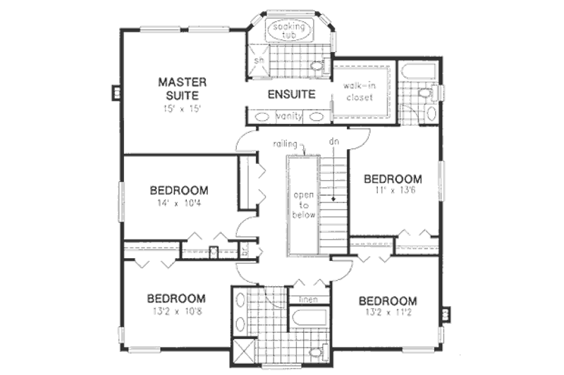 Dream House Plan - Floor Plan - Upper Floor for Traditional House Plan #18-9343 - 6 bed, 3.5 bath