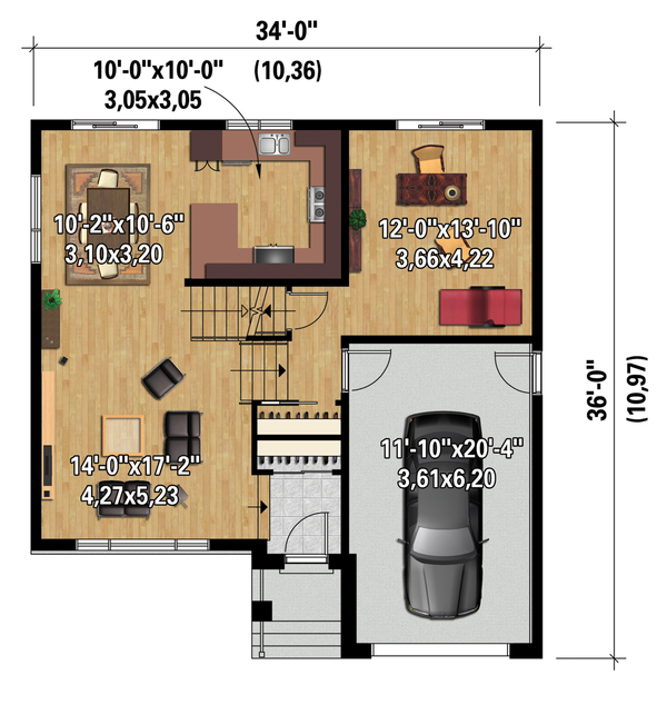 Dream House Plan - Contemporary Floor Plan - Main Floor Plan #25-4296