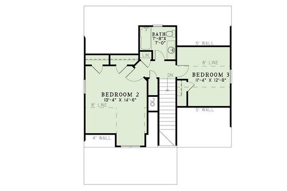 Floor Plan - Upper Floor for Craftsman House Plan #17-2450 - 3 bed, 2 bath