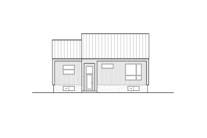 House Blueprint - Exterior - Front Elevation 3 for Cabin House Plan #25-4965 - 2 bed, 1 bath