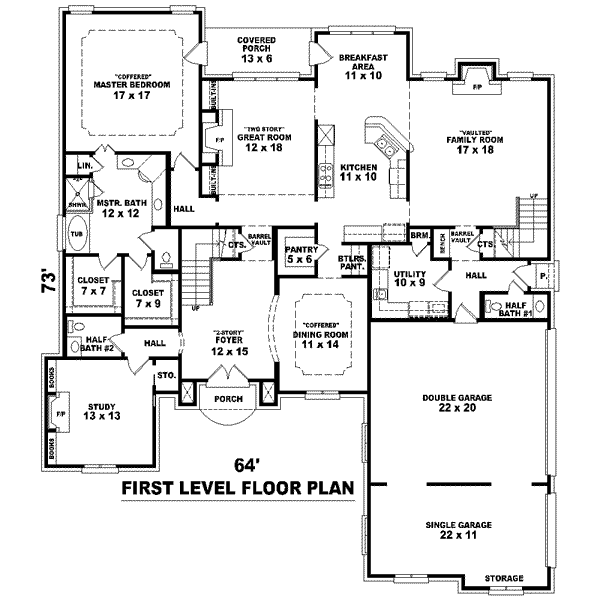 Colonial Floor Plan - Main Floor Plan #81-1606
