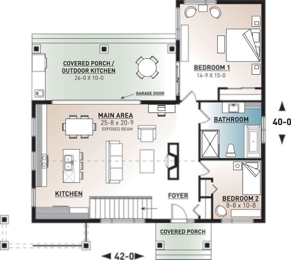 Home Plan - Contemporary Floor Plan - Main Floor Plan #23-2316