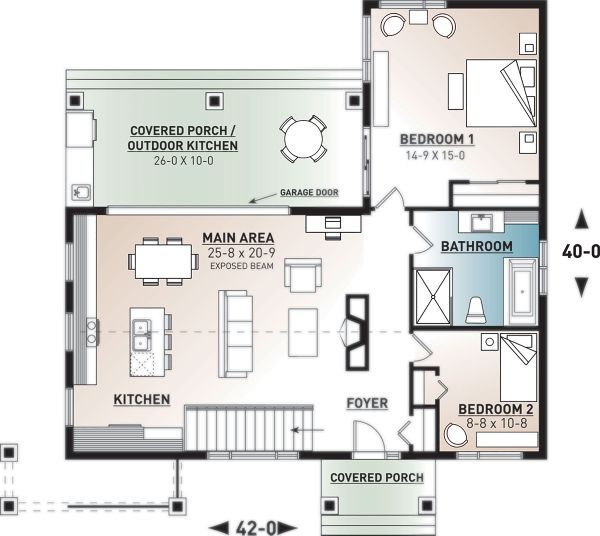 Architectural House Design - Contemporary Floor Plan - Main Floor Plan #23-2316