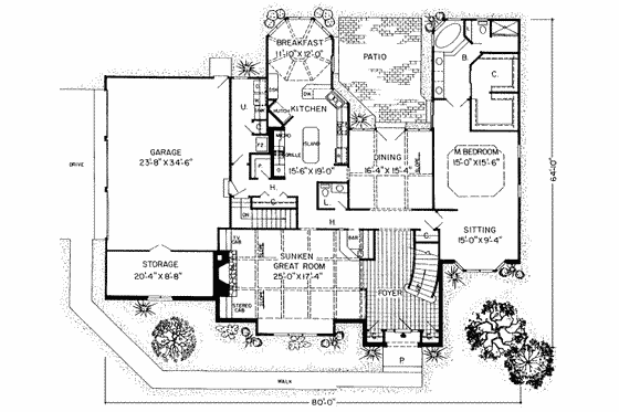 Floor Plan - Main Floor for European House Plan #312-212 - 3 bed, 3.5 bath