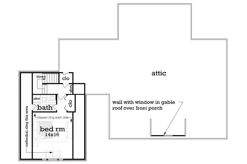 Architectural House Design - Floor Plan - Upper Floor for Southern House Plan #45-572 - 3 bed, 3 bath
