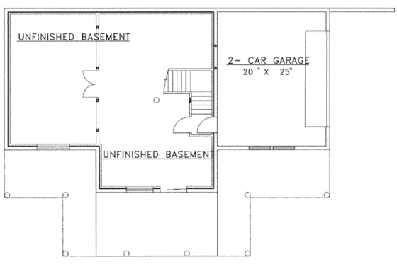 Floor Plan - Lower Floor for Log House Plan #117-416 - 3 bed, 2.5 bath