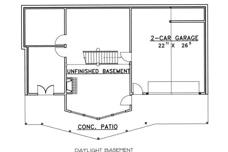 Home Plan - Floor Plan - Lower Floor for Bungalow House Plan #117-580 - 3 bed, 2.5 bath