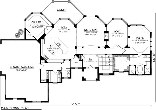 Home Plan - European Floor Plan - Main Floor Plan #70-1145