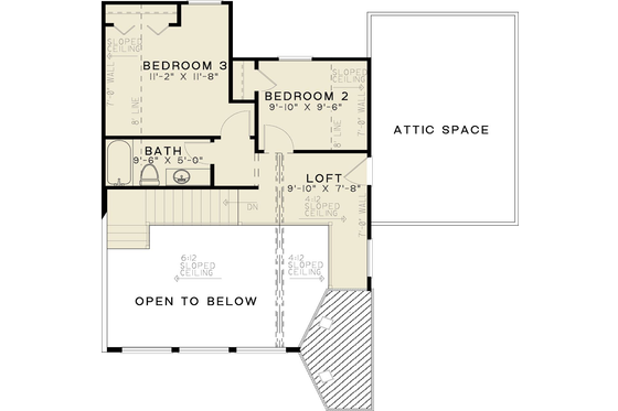 Floor Plan - Upper Floor for Modern House Plan #923-399 - 3 bed, 2 bath