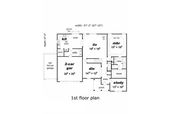 Floor Plan - Main Floor for Country House Plan #329-383 - 4 bed, 2.5 bath