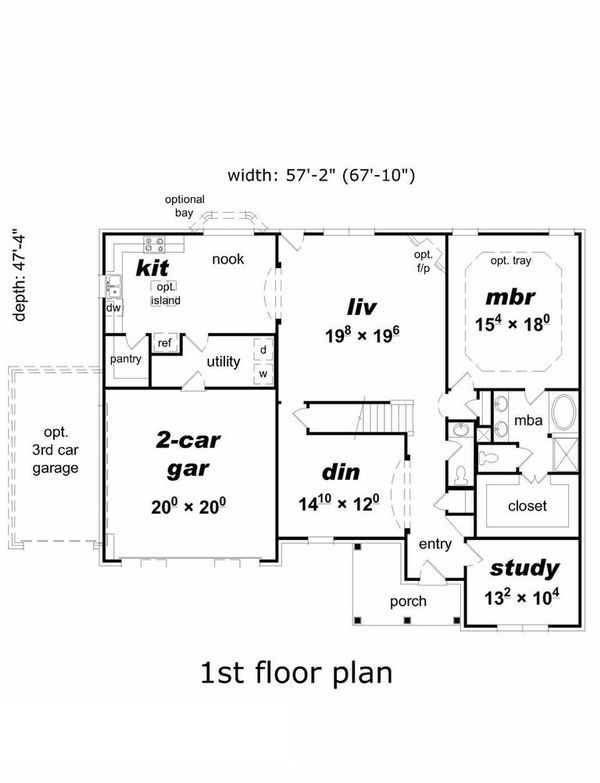 Country Floor Plan - Main Floor Plan #329-383