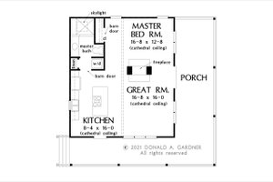 Floor Plan - Main Floor for Cabin House Plan #929-1151, 1 bath