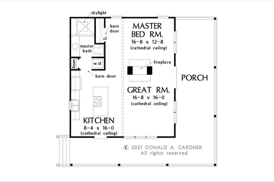 Floor Plan - Main Floor for Cabin House Plan #929-1151, 1 bath