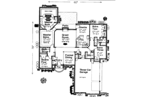 Floor Plan - Main Floor for European House Plan #310-247 - 4 bed, 3 bath