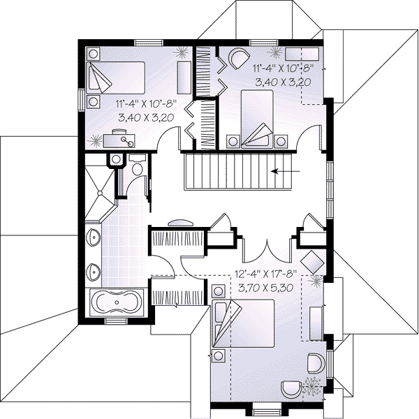Home Plan - European Floor Plan - Upper Floor Plan #23-541