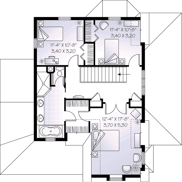 European Floor Plan - Upper Floor Plan #23-541