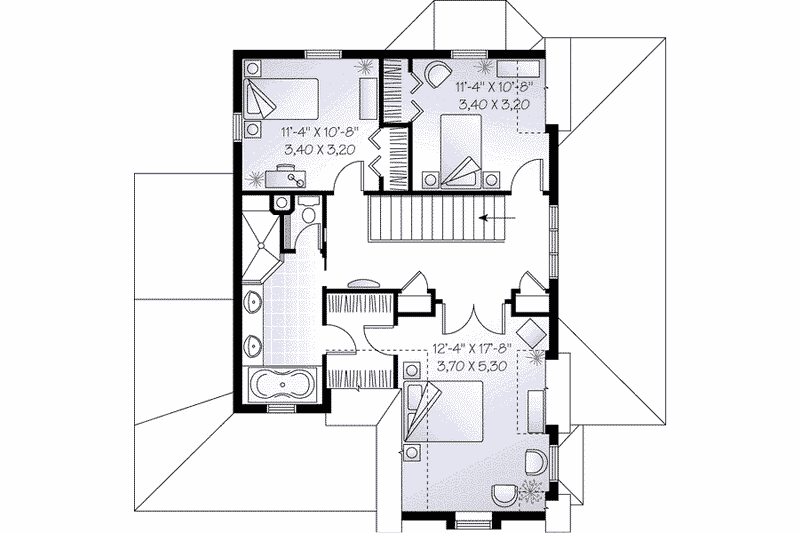 Dream House Plan - Floor Plan - Upper Floor for European House Plan #23-541 - 3 bed, 1.5 bath