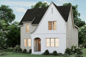 Exterior - Front Elevation 3 for Tudor House Plan #461-98 - 4 bed, 3 bath
