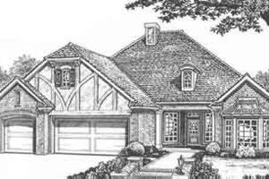 Exterior - Front Elevation 3 for Tudor House Plan #310-428 - 3 bed, 2.5 bath