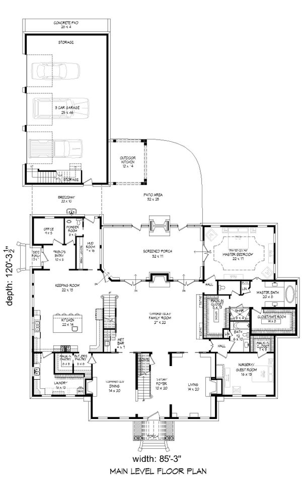 Dream House Plan - Traditional Floor Plan - Main Floor Plan #932-449