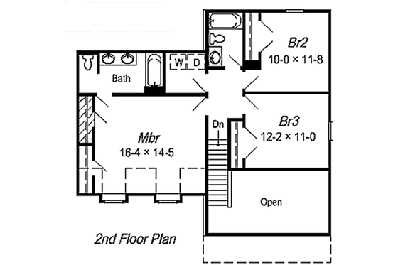 Floor Plan - Upper Floor for Traditional House Plan #329-186 - 3 bed, 2.5 bath
