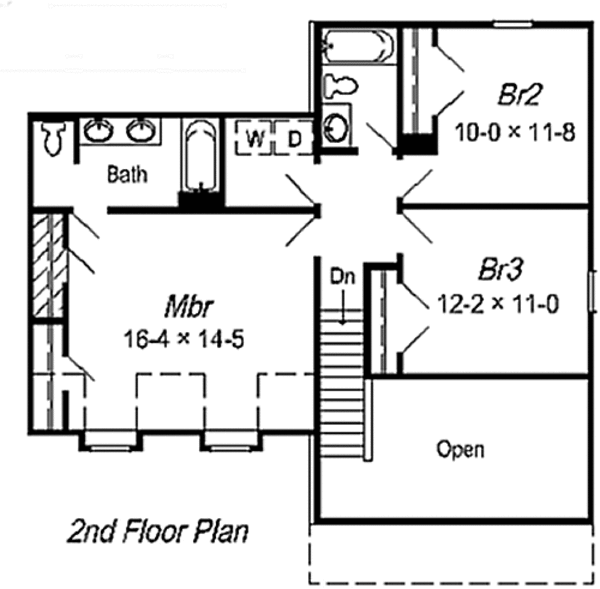Traditional Floor Plan - Upper Floor Plan #329-186