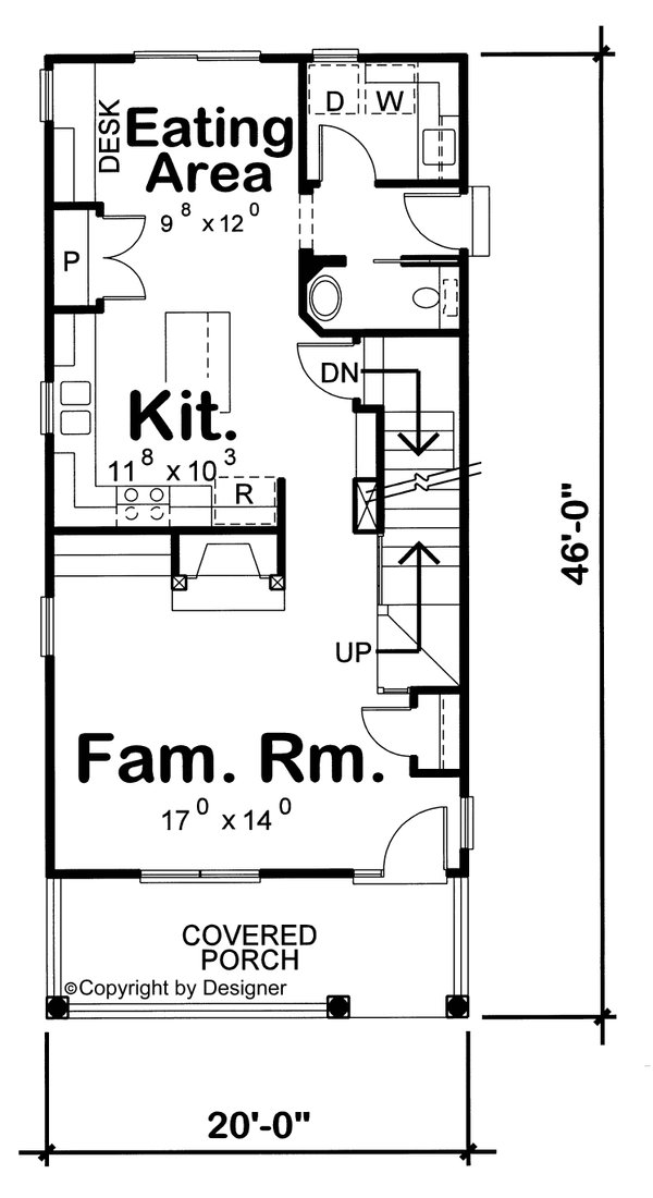 Architectural House Design - European Floor Plan - Main Floor Plan #20-2584