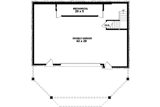 Floor Plan - Lower Floor for Country House Plan #81-692 - 2 bed, 2 bath