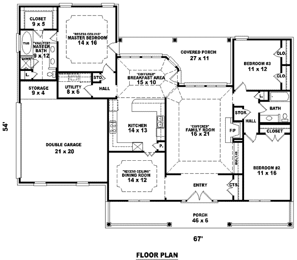 Southern Floor Plan - Main Floor Plan #81-1092