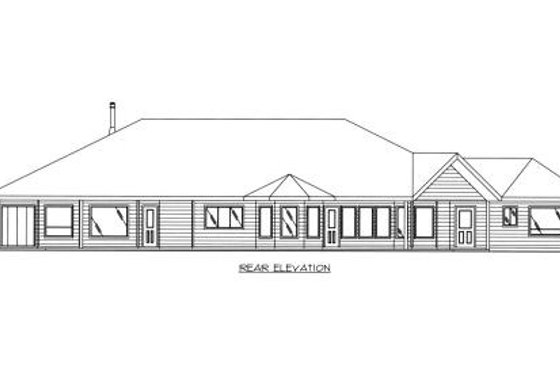 Exterior - Rear Elevation for Bungalow House Plan #117-558 - 3 bed, 2.5 bath
