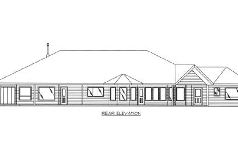 Architectural House Design - Exterior - Rear Elevation for Bungalow House Plan #117-558 - 3 bed, 2.5 bath