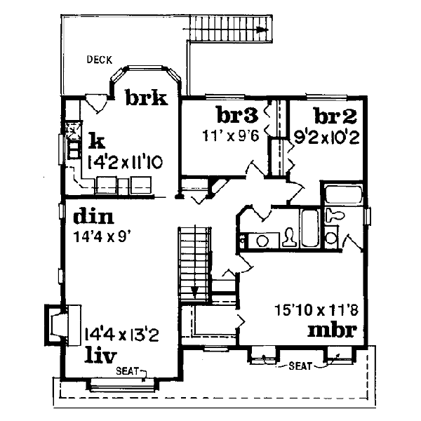 Traditional Floor Plan - Upper Floor Plan #47-235