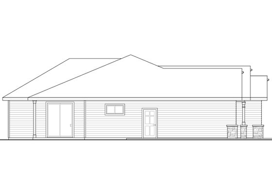 Exterior - Other Elevation for Ranch House Plan #124-1044 - 3 bed, 2 bath
