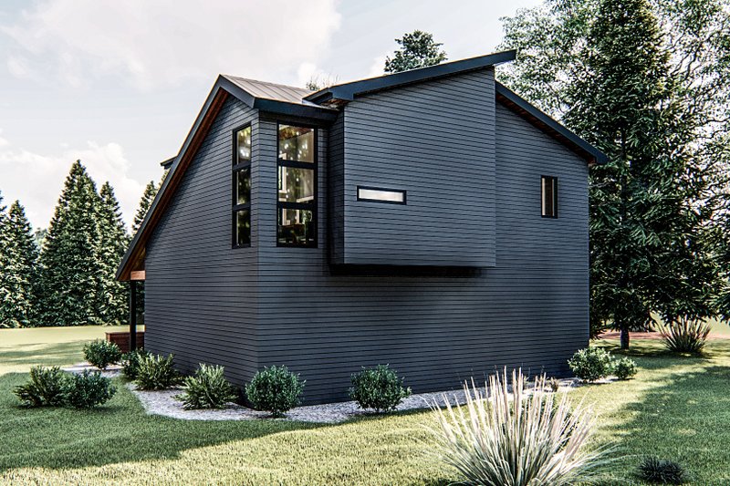 House Plan Design - Exterior - Rear Elevation for Modern House Plan #455-298 - 1 bed, 1 bath