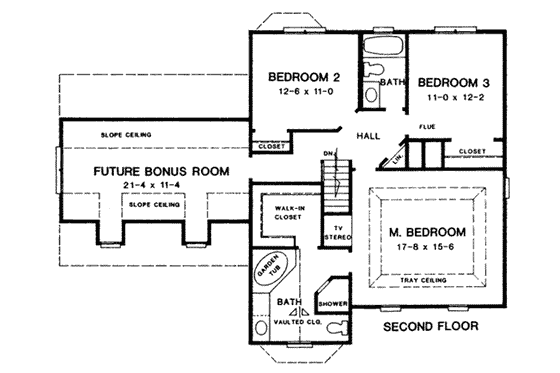 Floor Plan - Upper Floor for Victorian House Plan #10-235 - 4 bed, 3 bath