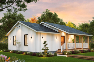 Exterior - Front Elevation 3 for Traditional House Plan #54-647 - 2 bed, 2 bath