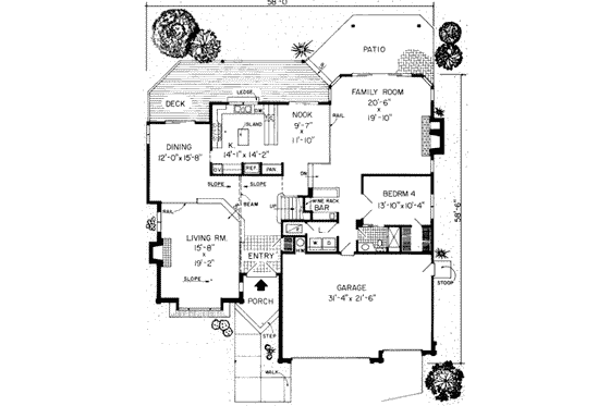 Floor Plan - Main Floor House Plan #312-508 - 4 bed, 3 bath