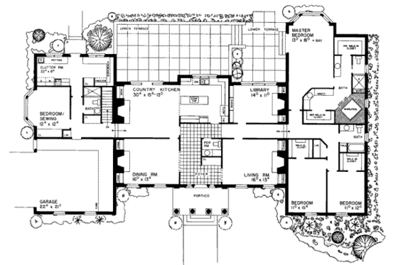 Floor Plan - Main Floor for Colonial House Plan #72-207 - 4 bed, 3.5 bath