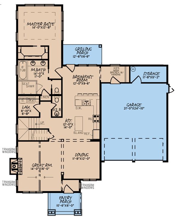 Craftsman Floor Plan - Main Floor Plan #923-169