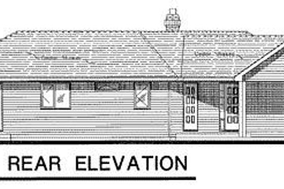 Exterior - Rear Elevation for Ranch House Plan #18-120 - 3 bed, 2 bath