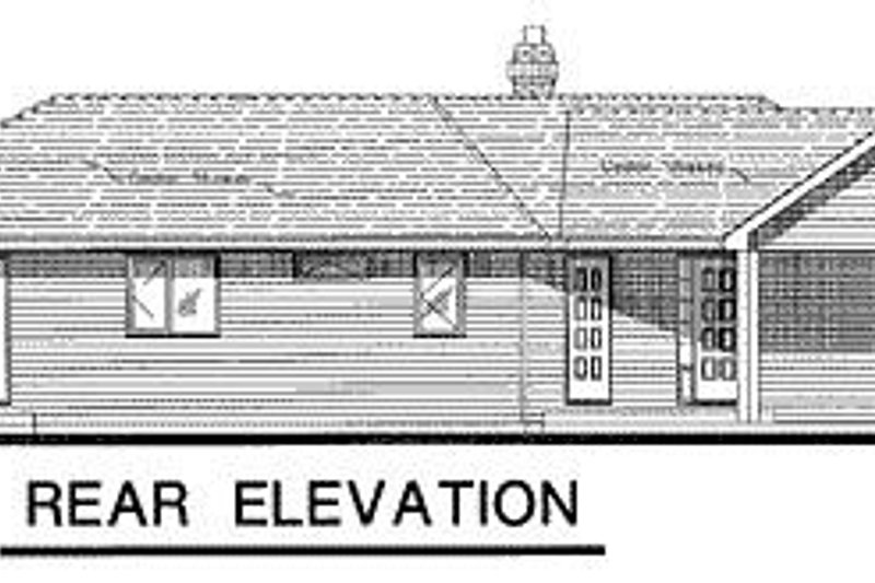 House Blueprint - Exterior - Rear Elevation for Ranch House Plan #18-120 - 3 bed, 2 bath