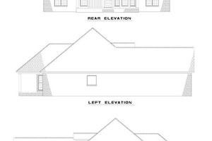 Exterior - Rear Elevation for Traditional House Plan #17-2887 - 4 bed, 2 bath