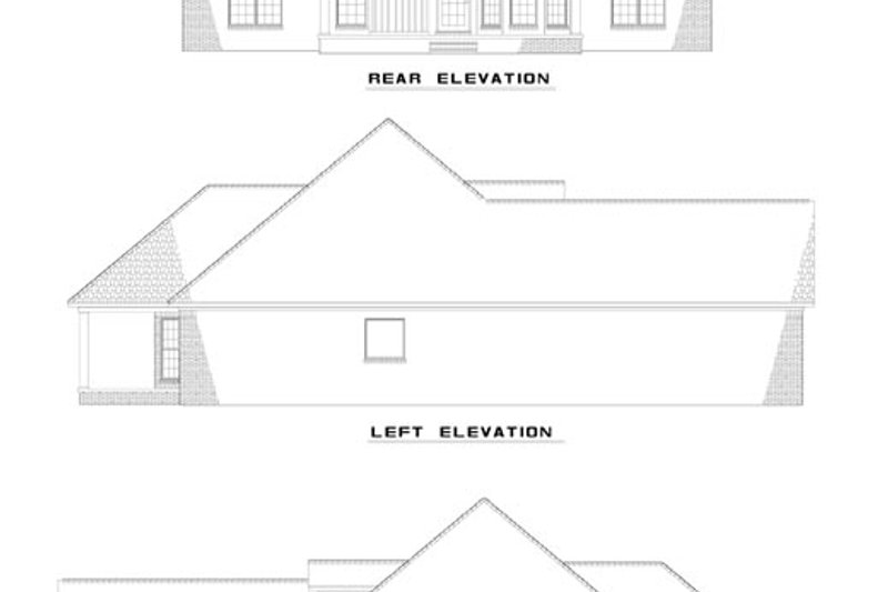Dream House Plan - Exterior - Rear Elevation for Traditional House Plan #17-2887 - 4 bed, 2 bath