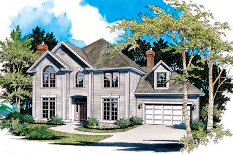 House Blueprint - Traditional Exterior - Front Elevation Plan #48-448