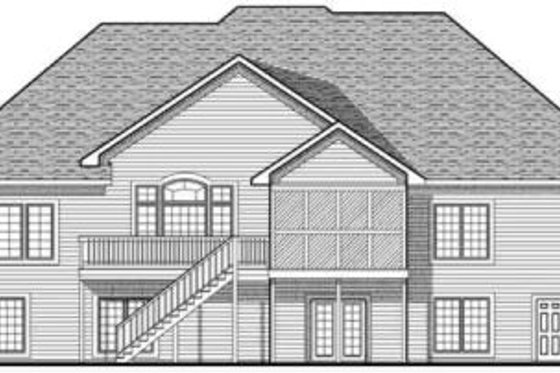 Exterior - Rear Elevation for Farmhouse House Plan #70-629 - 3 bed, 2.5 bath