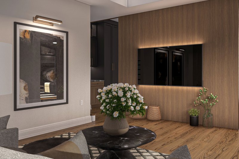 House Design - Interior - Family Room for Modern House Plan #455-450 - 5 bed, 4.5 bath