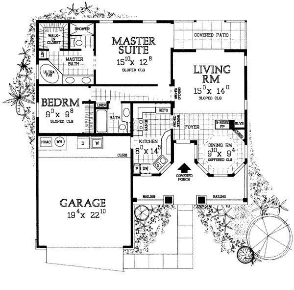 Home Plan - Traditional Floor Plan - Main Floor Plan #72-102