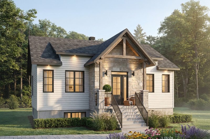 House Blueprint - Exterior - Front Elevation 2 for Farmhouse House Plan #23-2716 - 2 bed, 1 bath